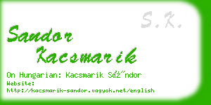 sandor kacsmarik business card